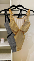 Body con strass oro