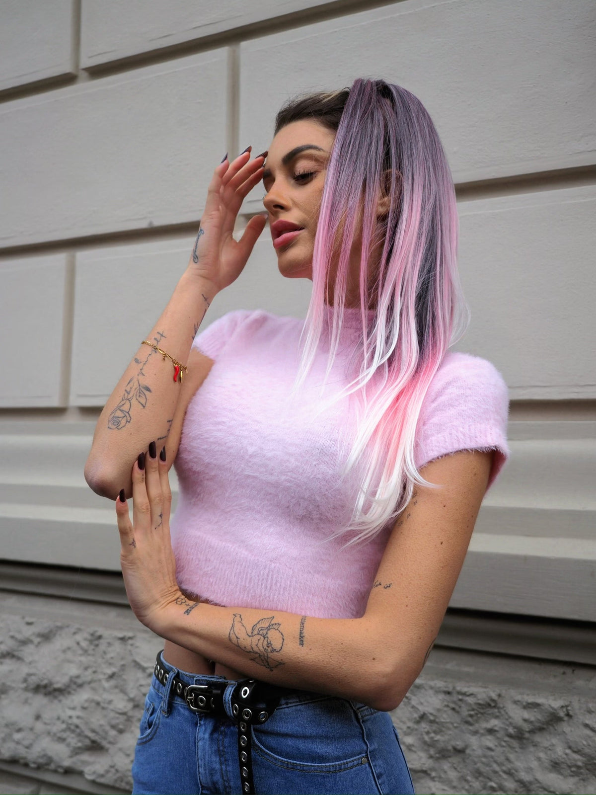 Maglia morbidissima rosa pastello