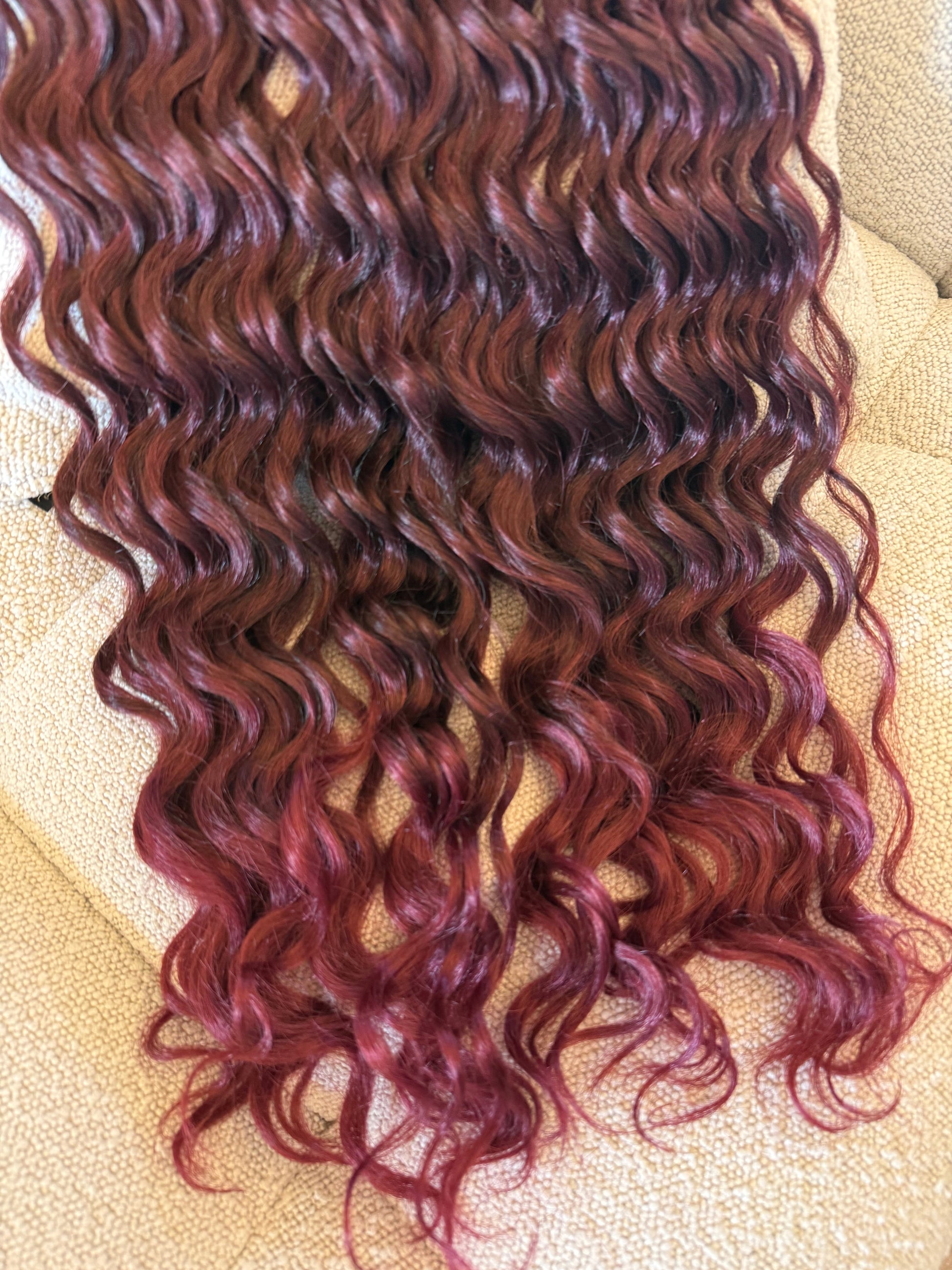 7 fasce onde morbide con clip rosso t1b/burg