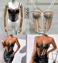 Corpetto bianco nude in pizzo