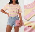 T-Shirt a righe con ciliegie