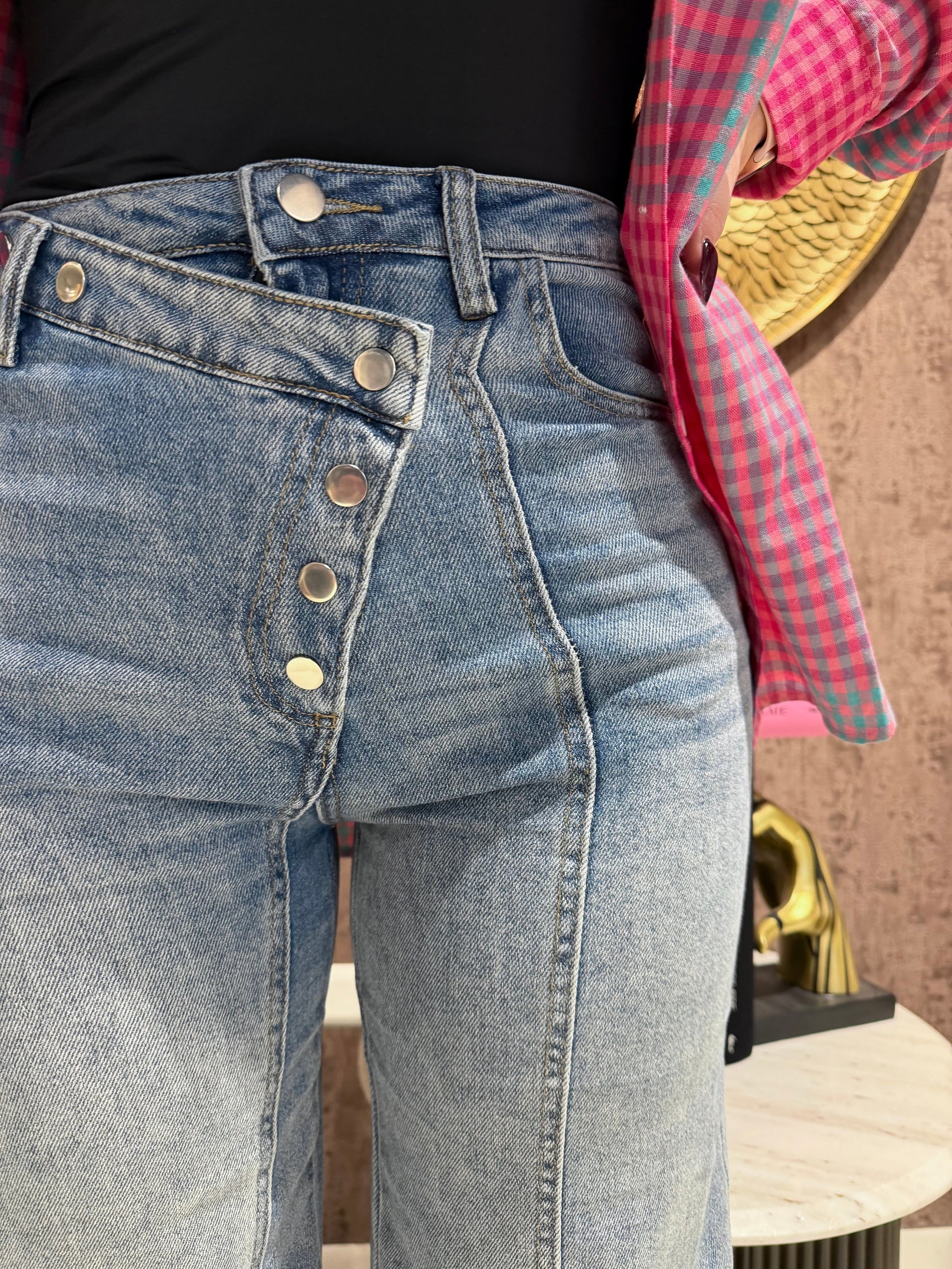 Jeans taglio obliquo