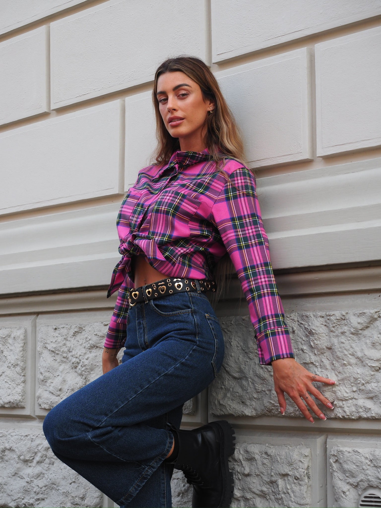 Camicia check Fuxia