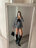Completo giacca e gonna a quadri