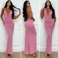 Abito lungo push up rosa