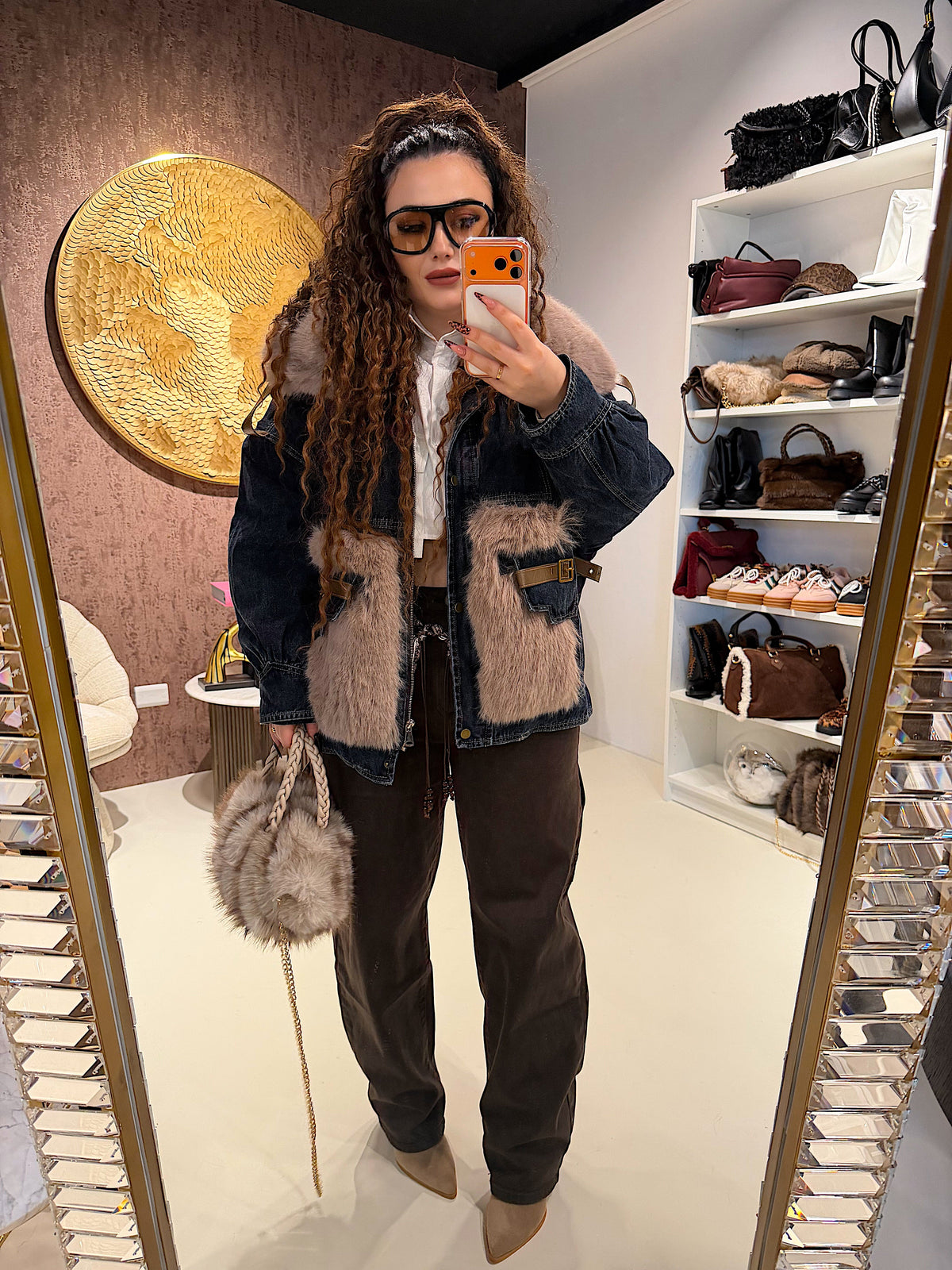 Giaccone Denim Luxury Fur