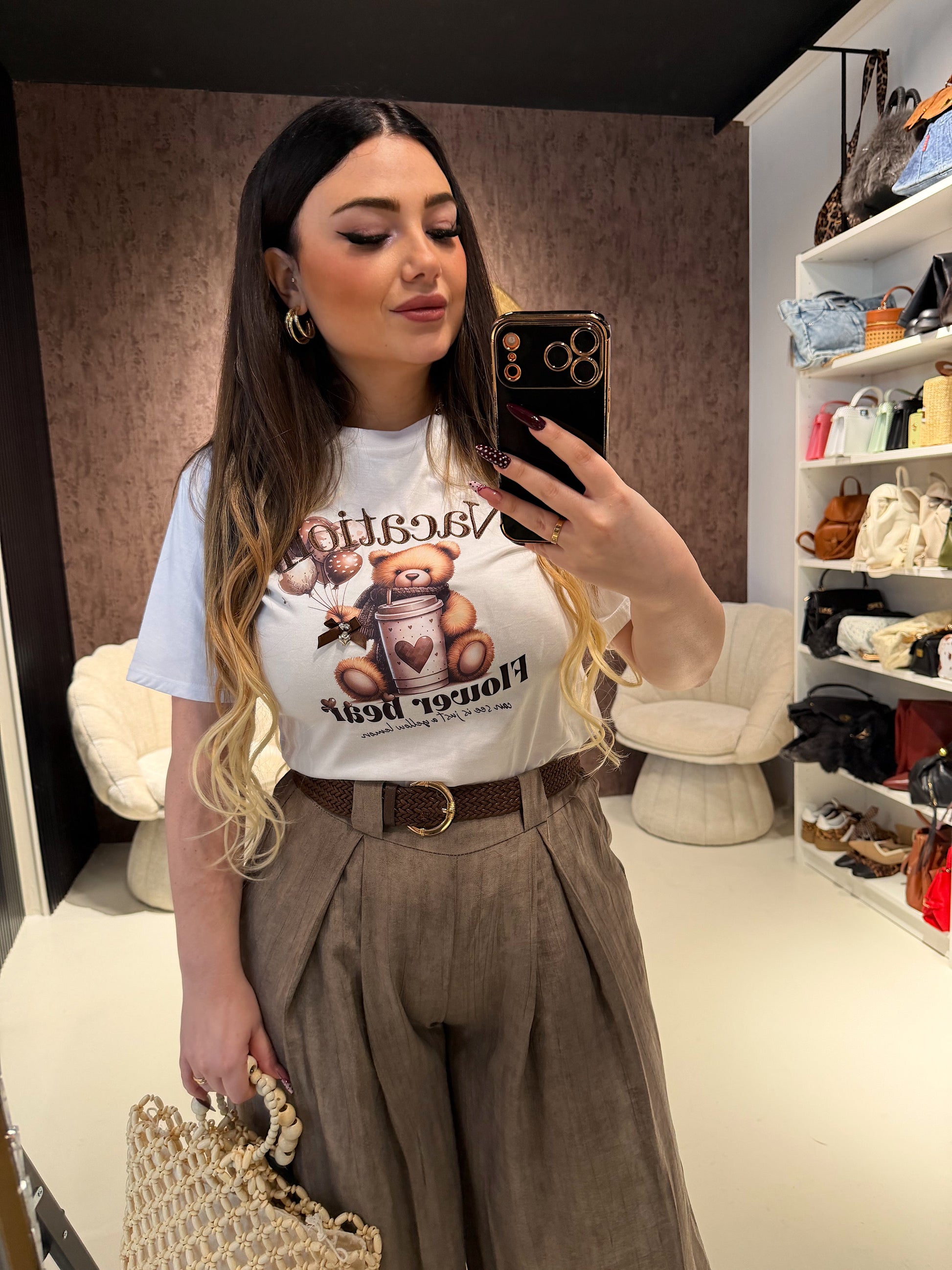Completo camicia e pantalone stone con cintura