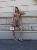 Completo top e short khaky