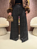 Pantalone city scuro con cinturina
