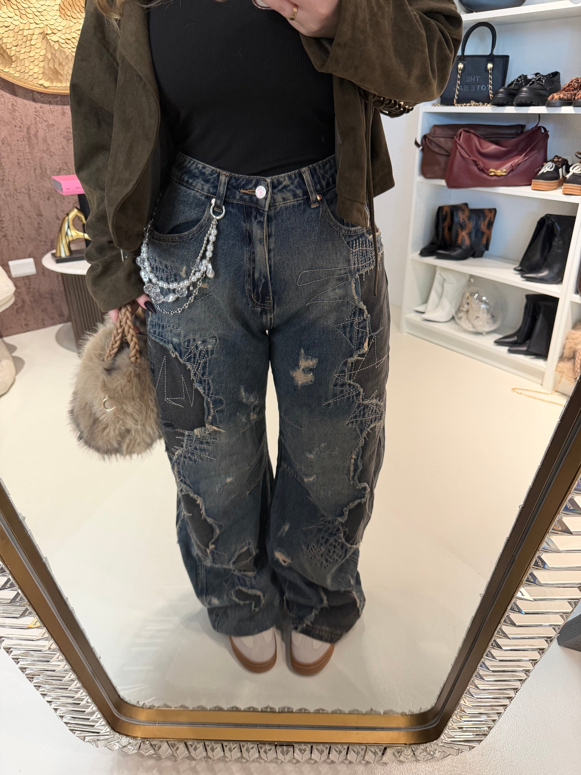 Jeans Ballon con Catenina
