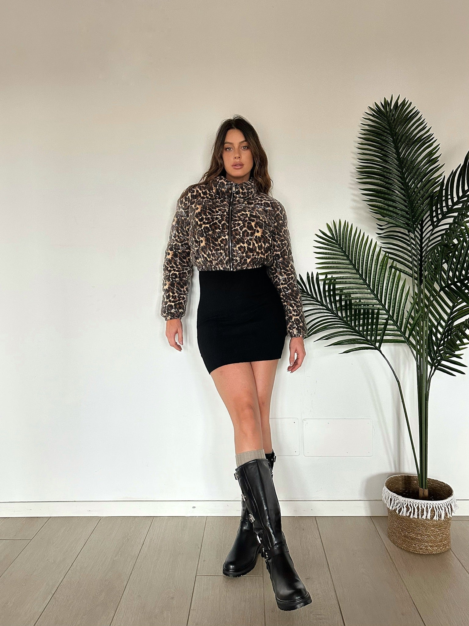 Bomber con paillettes animalier