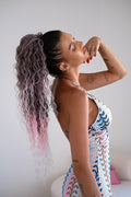 Coda #T-PINK riccia con Coulisse Rosa Degradè