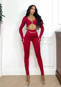 Completo top e pantalone rosso