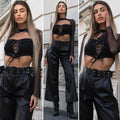 Blusa in velo con lacci
