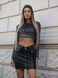 Maglione metal a trecce nero