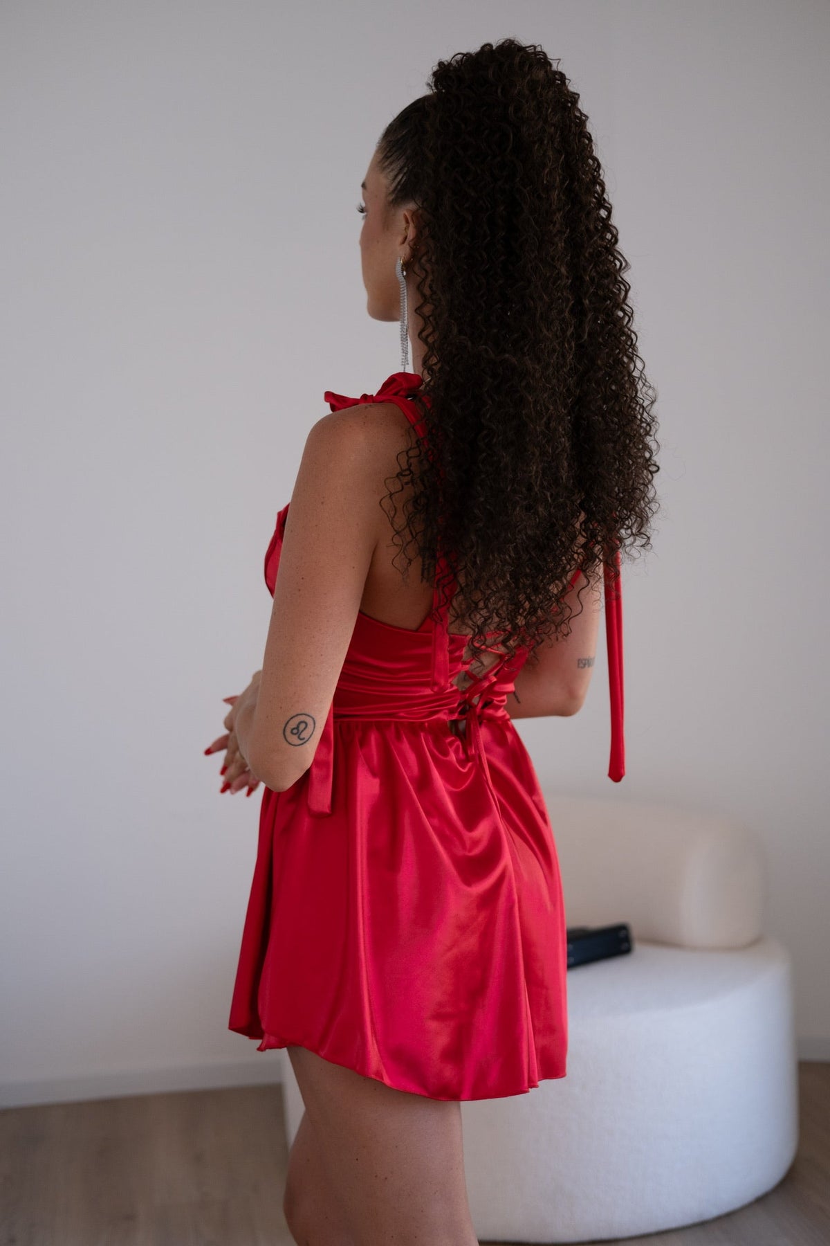 Coda #6 Riccio afro con coulisse castano naturale