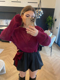 Maglioncino traforato bordeaux