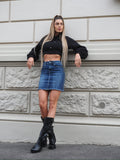 Gonna in jeans con borchie