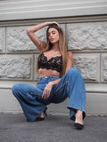 Bralette in pizzo nera
