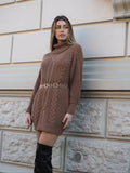 Abito in maglia choco con trecce