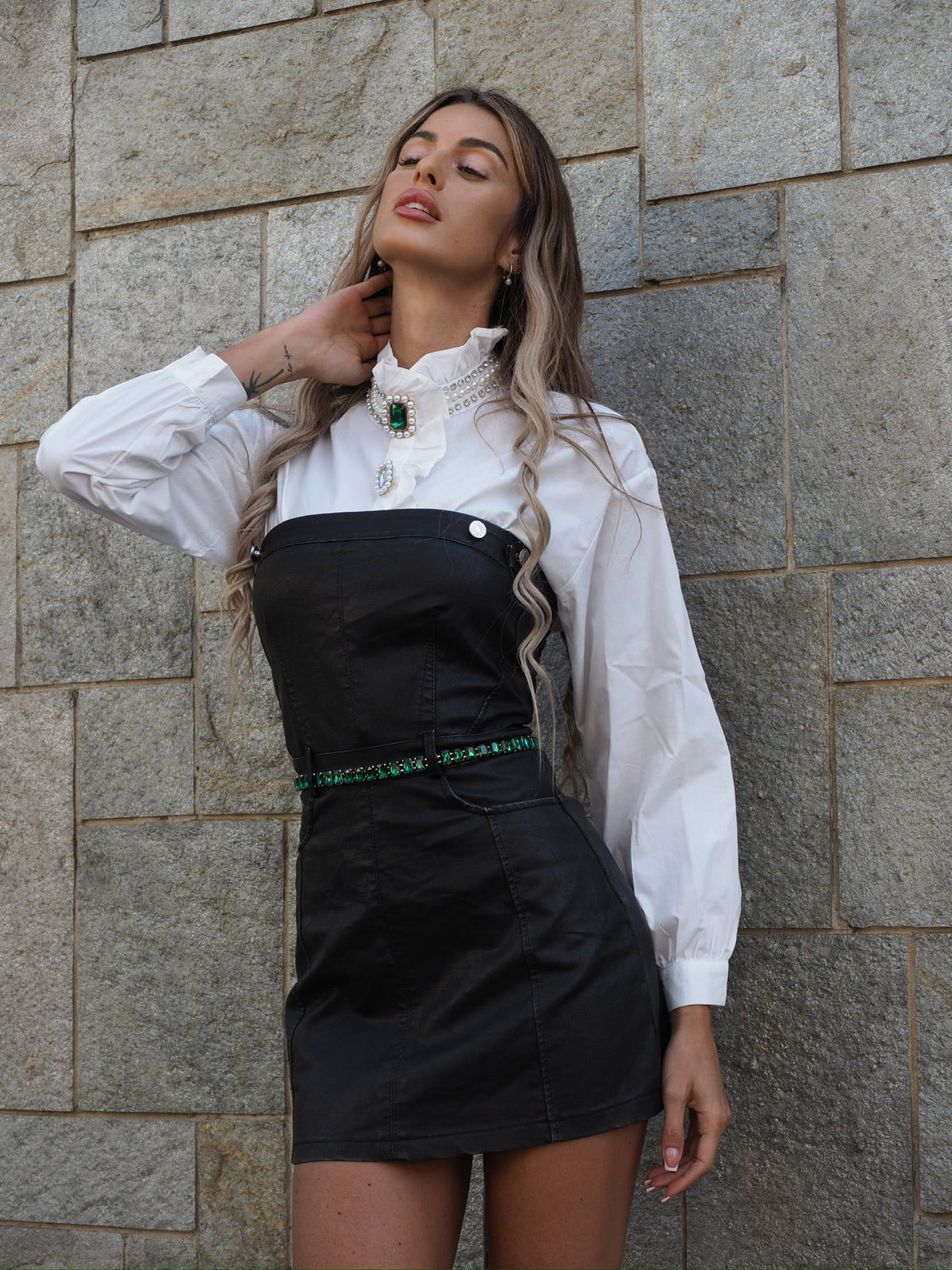 Camicia con bottoni gioiello
