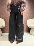 Pantalone in ecopelle con cintura