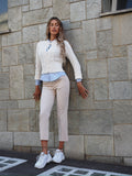 Pantalone vita alta burro