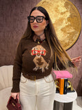 Maglioncino bassotto con occhiali