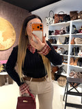 Maglioncino con camicia integrata a quadri