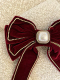 Fiocco per capelli con perla e strass