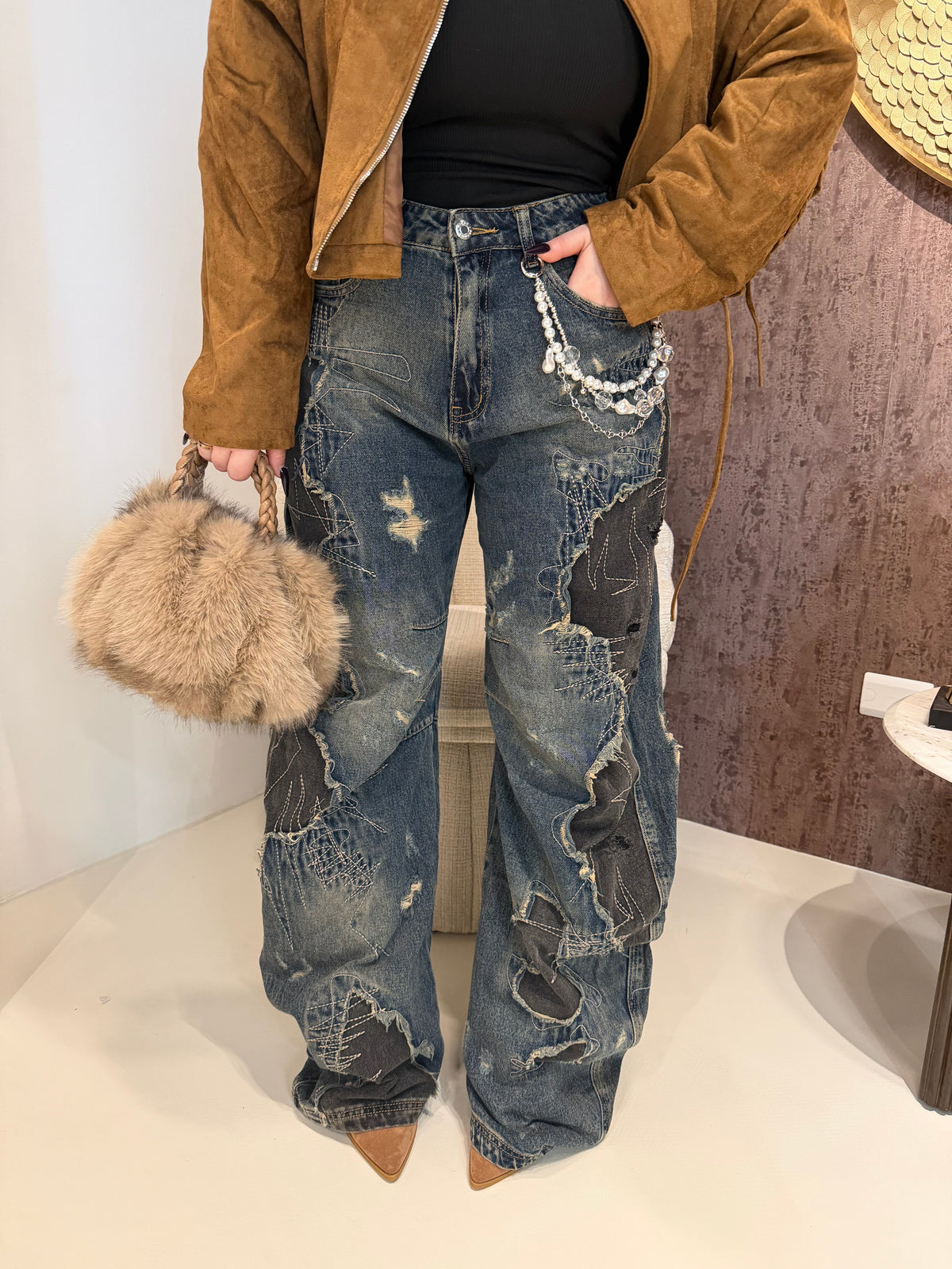 Jeans Ballon con Catenina