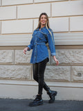 Giaccone di jeans con borchie