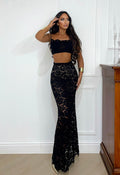 Completo top e gonna in pizzo nero
