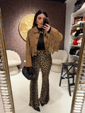 Pantalone a zampa animalier
