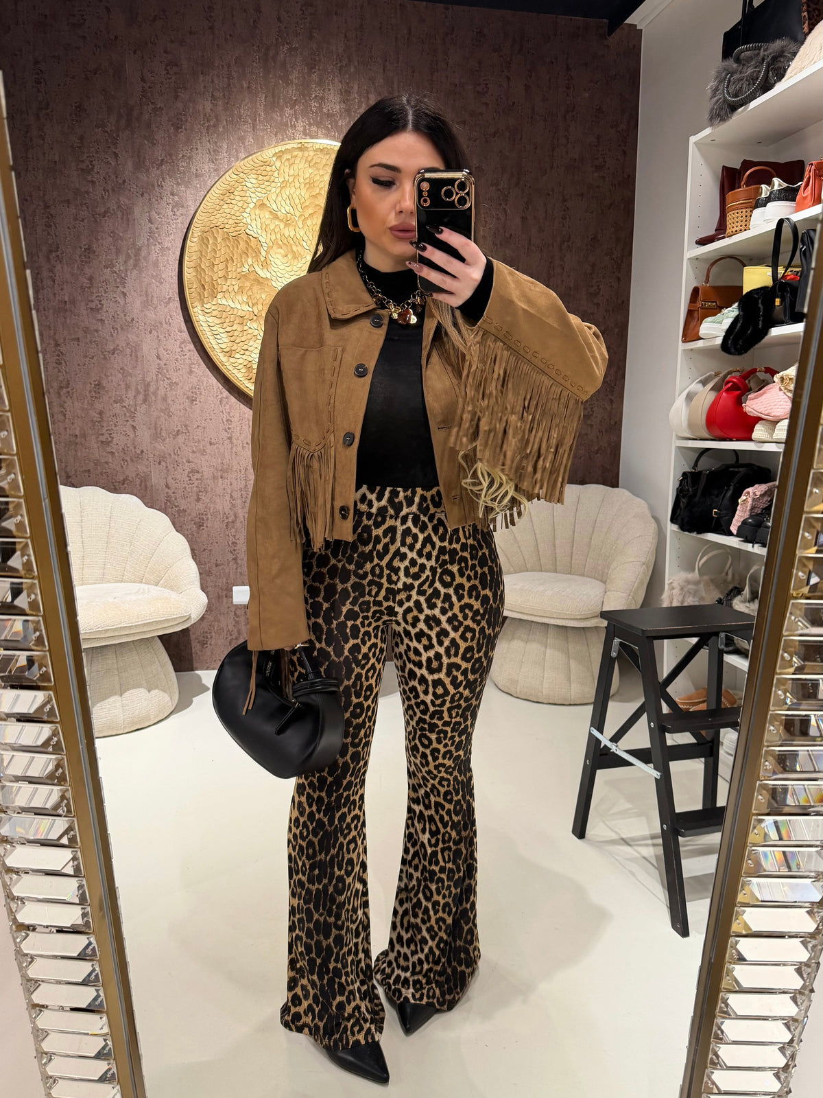 Pantalone a zampa animalier