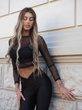Pantalone con trasparenza