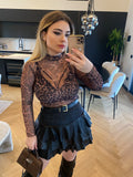 Blusa in velo animalier