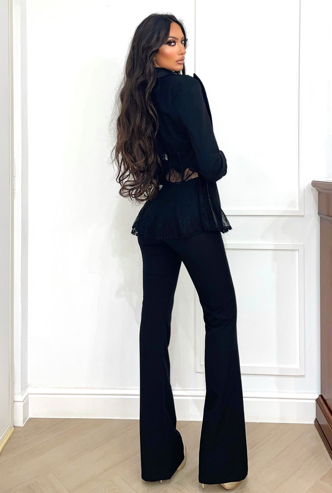 Completo giacca bustier e pantalone nero