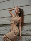 Completo top e pantalone Camel