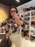 Felpa Cow print con lucchetto