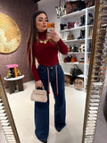 Jeans love con ricami