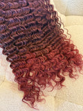 7 fasce Riccia con clip rosso burg