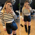 Short ecopelle nero