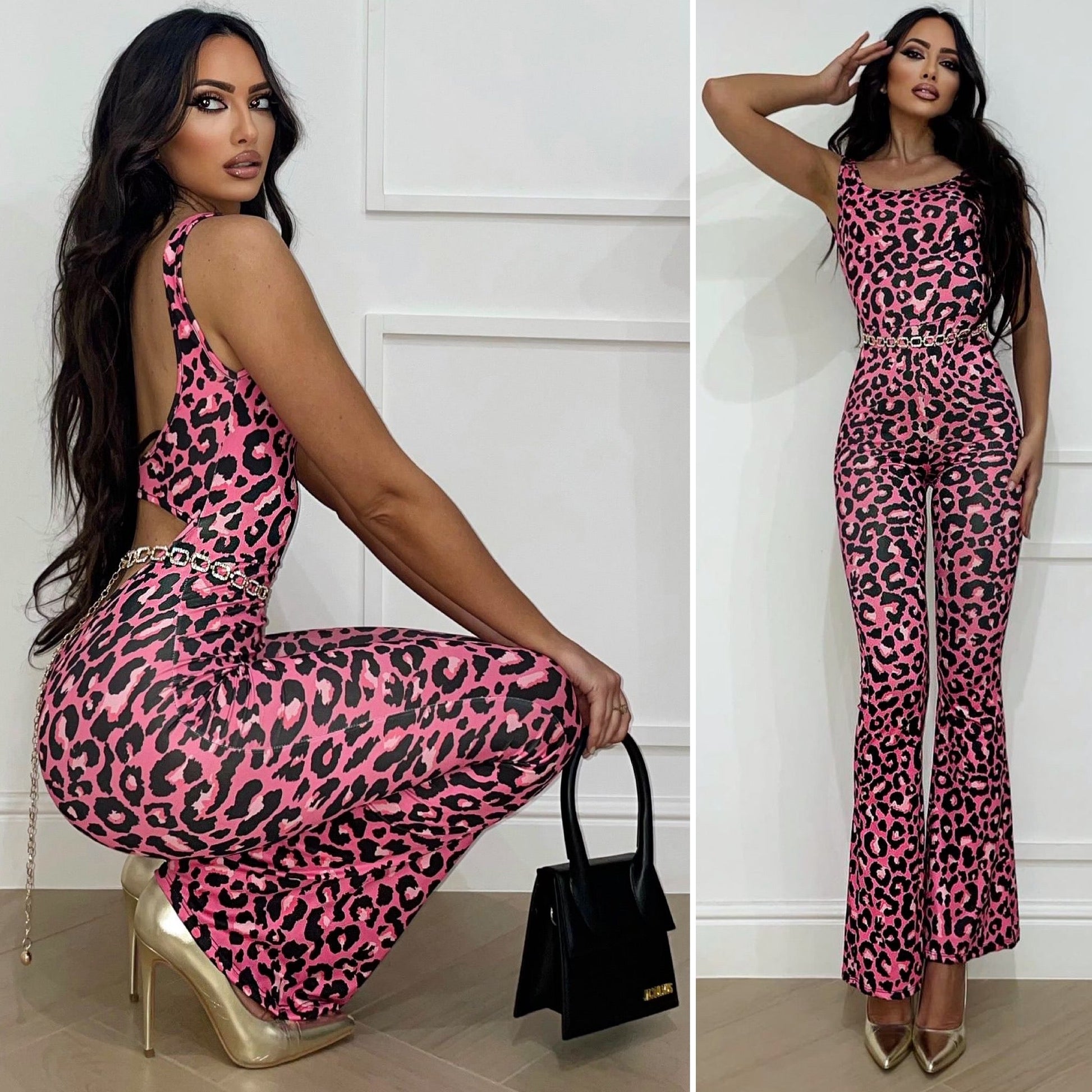 Tuta animalier fuxia push up