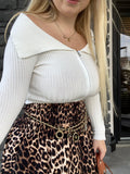Maglione bianco con zip
