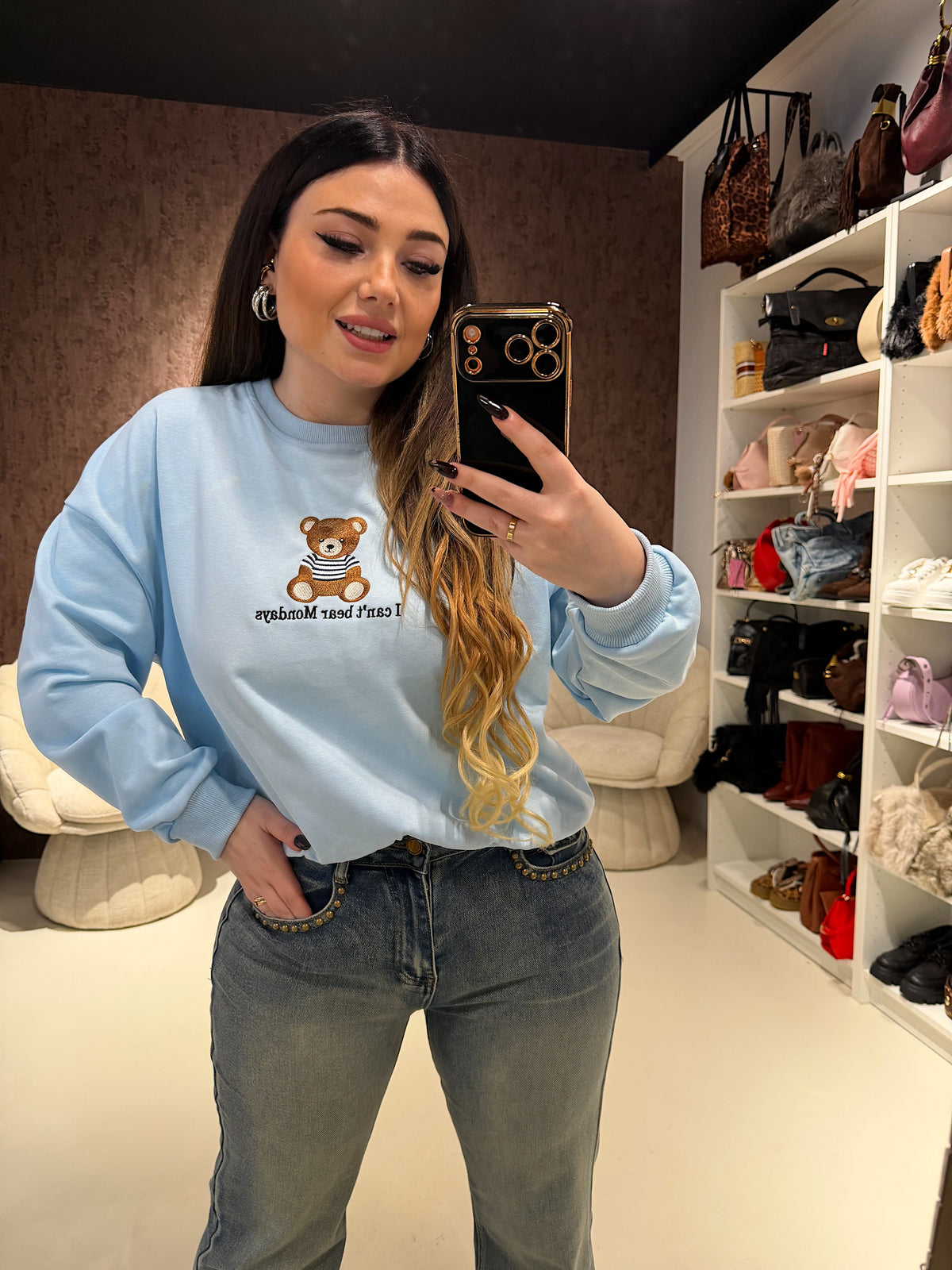 Felpa primaverile i can’t bear teddy monday