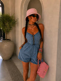 Tutina Denim Zip Glam