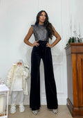 Tuta in ciniglia top in paillettes
