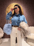 Camicia in jeans con spille