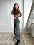Body sgambato in velo animalier